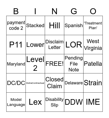 eMed Bingo Card