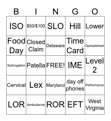 eMed Bingo Card