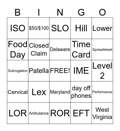 eMed Bingo Card