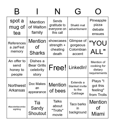 WE LOVE YOU HEATHER BINGO! Bingo Card
