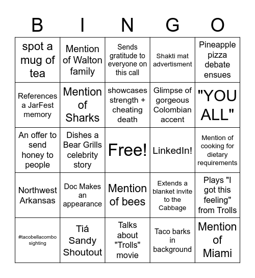 WE LOVE YOU HEATHER BINGO! Bingo Card