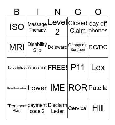 eMed Bingo Card