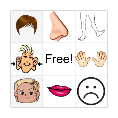 Face and body Bingo Card