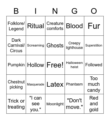 Teris bingoween Bingo Card