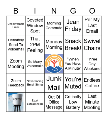 Just Another Day At Work 2021 United Way Fundraiser Bingo Card