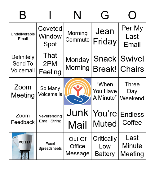 Just Another Day At Work 2021 United Way Fundraiser Bingo Card