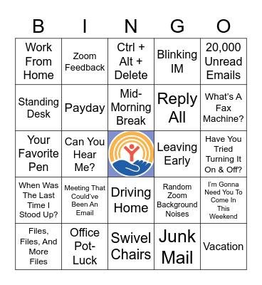 Just Another Day At Work 2021 United Way Fundraiser Bingo Card
