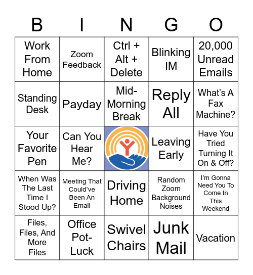 Just Another Day At Work 2021 United Way Fundraiser Bingo Card