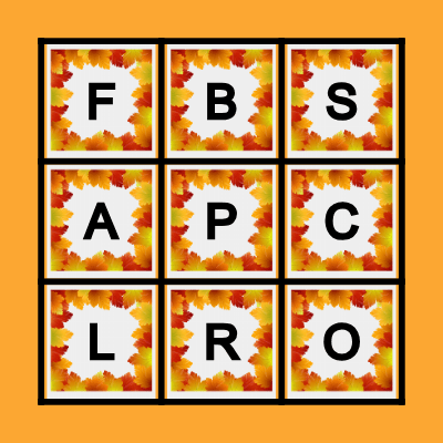 Fall Bingo! Bingo Card