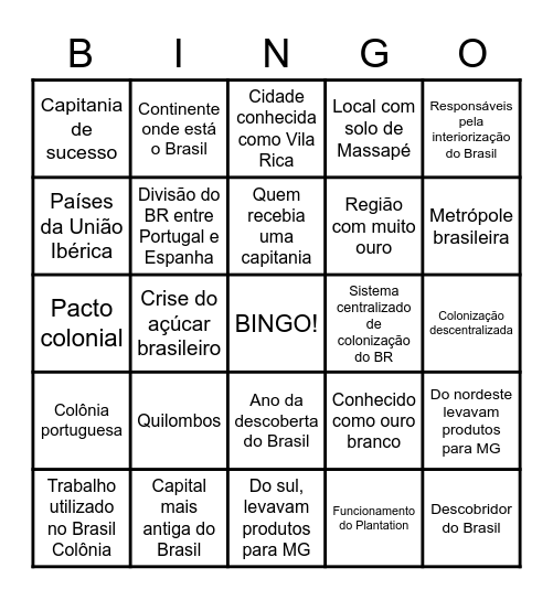 BRASIL Bingo Card