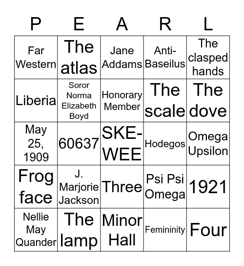 IOTA ZETA Bingo Card