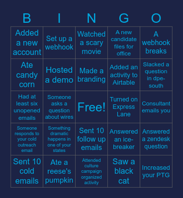 South October BINGO! Bingo Card