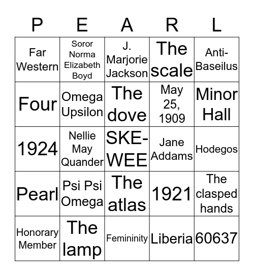 IOTA ZETA Bingo Card