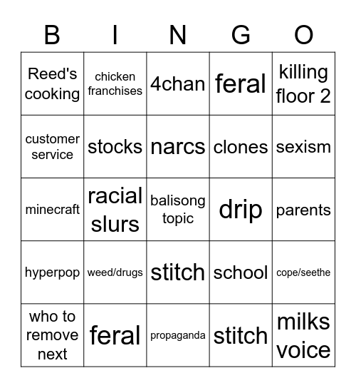 Le Trol Bingo Card