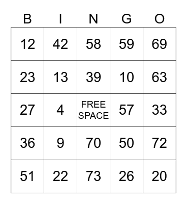 McDonough Bingo Card