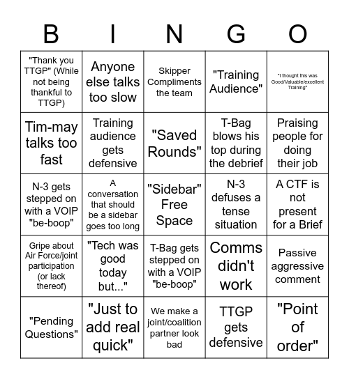 FST-J Bingo Card