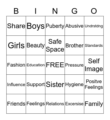 Date Smart Bingo Card