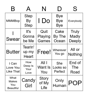 BOY Bingo Card