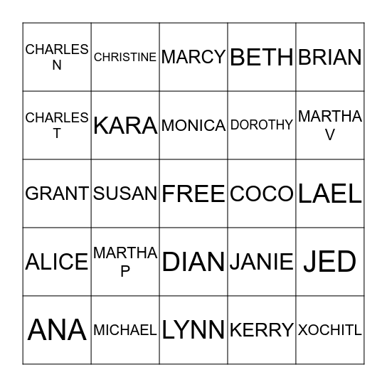 STUDENT SERVICES Bingo Card