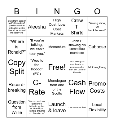 October 2021 OPNAD Buzzword Bingo Card