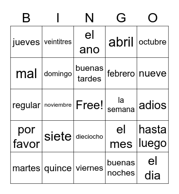 Loteria Bingo Card