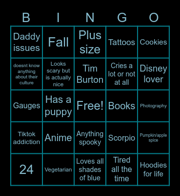 How Similar Are You To Jackie Bingo Card