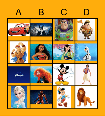 Disney Theme Bingo! Bingo Card