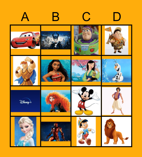 Disney Theme Bingo! Bingo Card