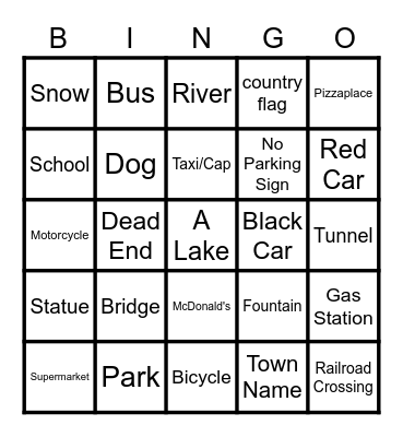 GeoGuessr Bingo Card