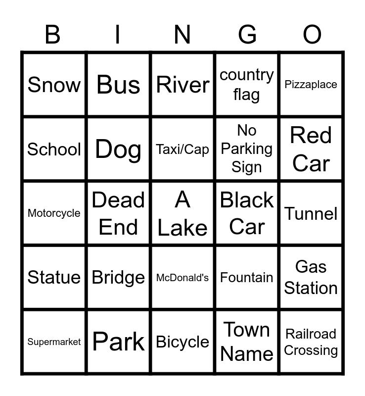 GeoGuessr Bingo Card