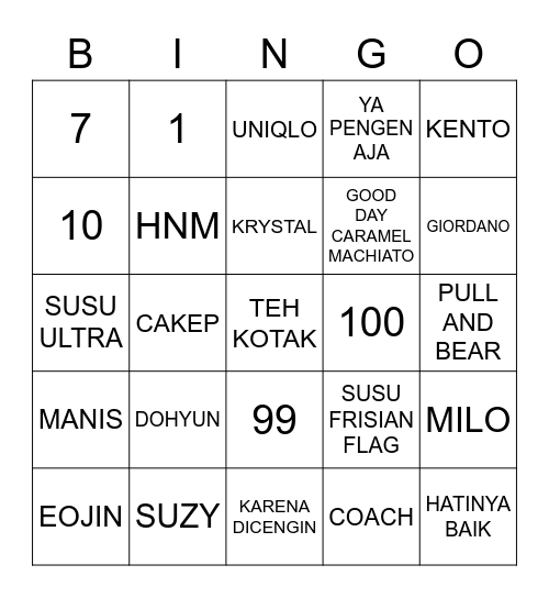 LDH Bingo Card