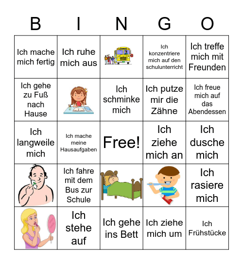 Daily Routine Bingo Card