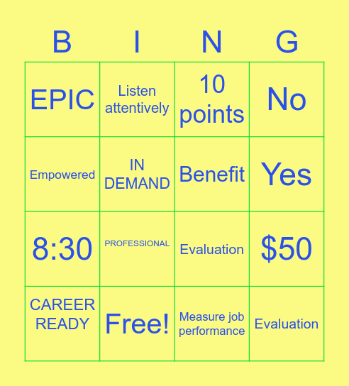 10 Week Evolution Bingo Card