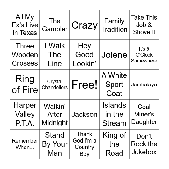 MUSIC BINGO Card