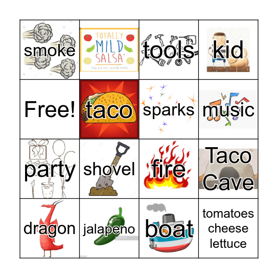 DRAGONS LOVE TACOS BINGO Card
