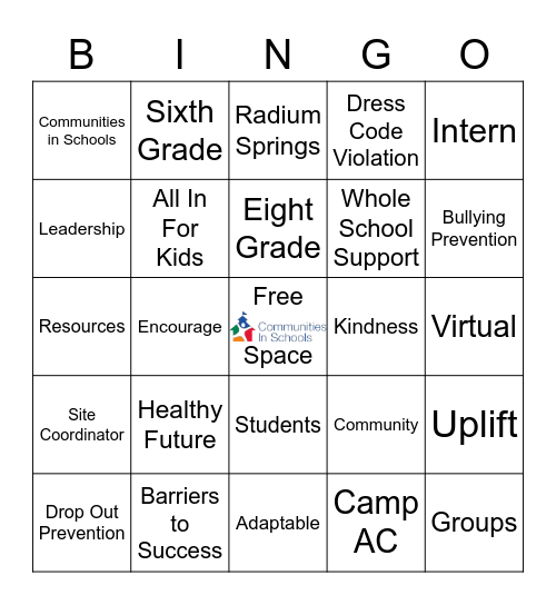 Communities in Schools-RSMMSA Bingo Card