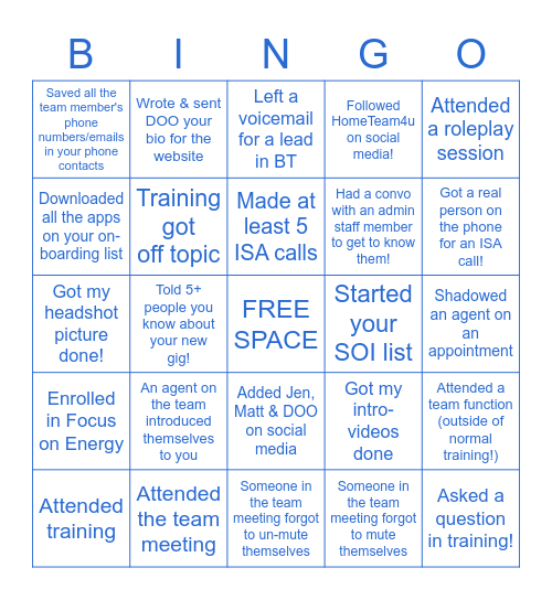 Bingo - Quarter 3 Bingo Card