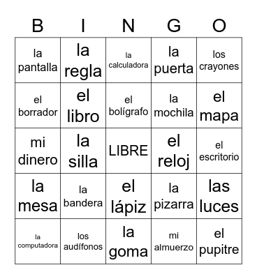 los objetos en la clase Bingo Card