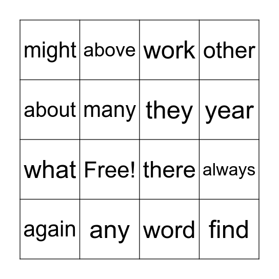 Bingo Card