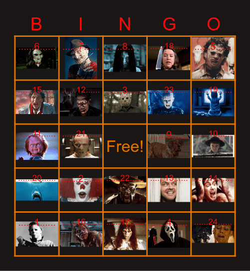 Monster Mash Bingo Card