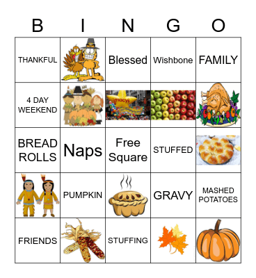 Thanksgiving Bingo Card