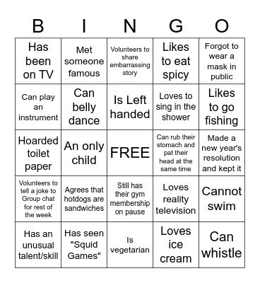 OB3 Icebreaker Bingo Card