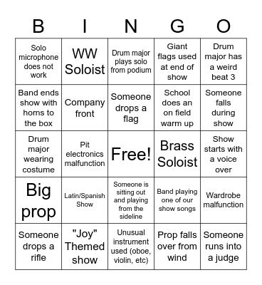 JMU POC Bingo Card