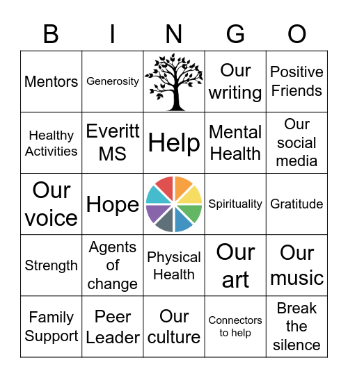 Sources of Strength Bingo Card