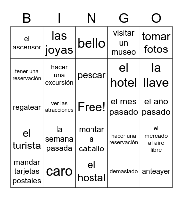 Voc 1.2 (Avan 2) Bingo Card