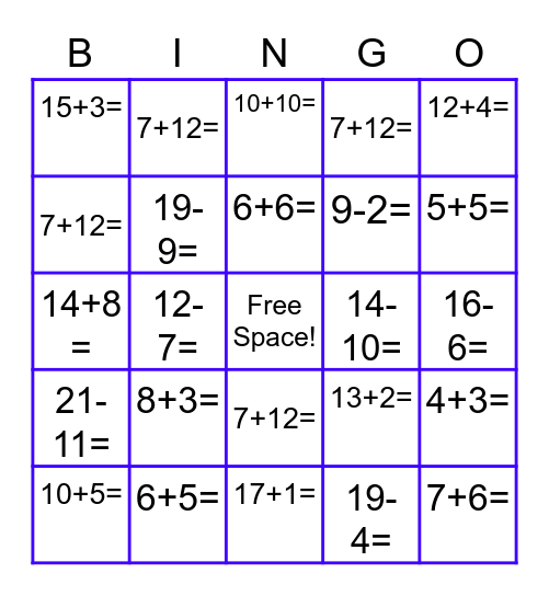 Second Grade Bingo Board Bingo Card