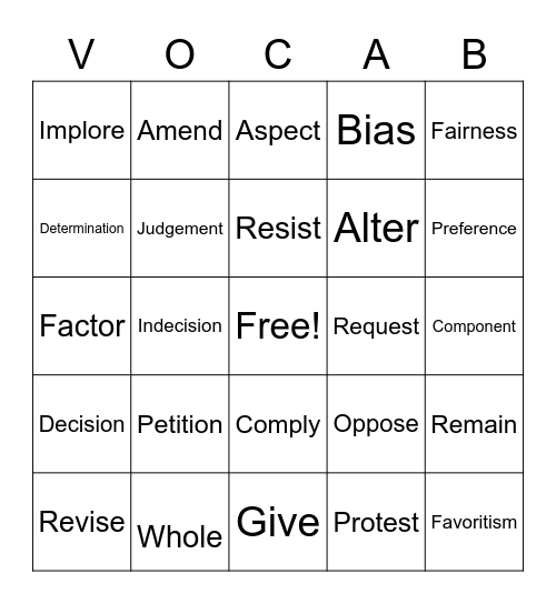 Word Nerds Cycle 3 Bingo Card