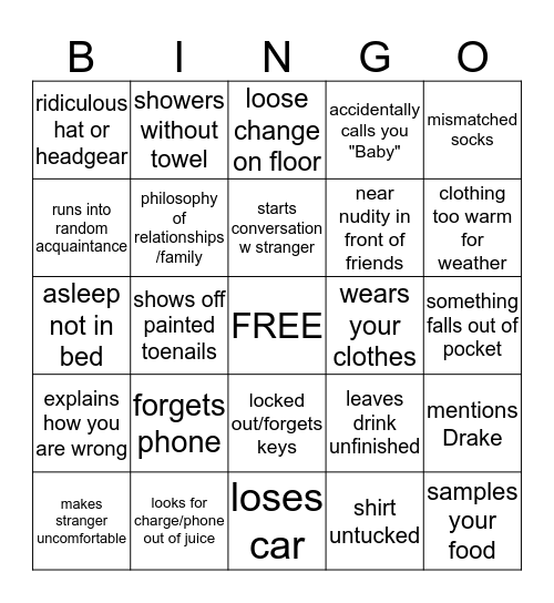 Darius Bingo Card