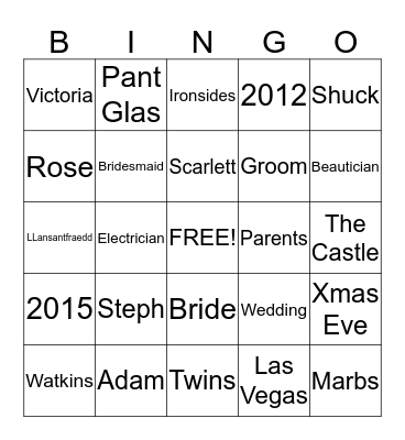 Steph's Hen! Bingo Card