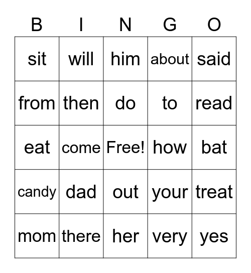 Halloween Bingo Card